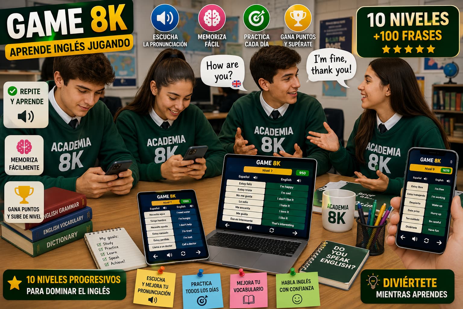 Academia 8k. Cursos de Ingles