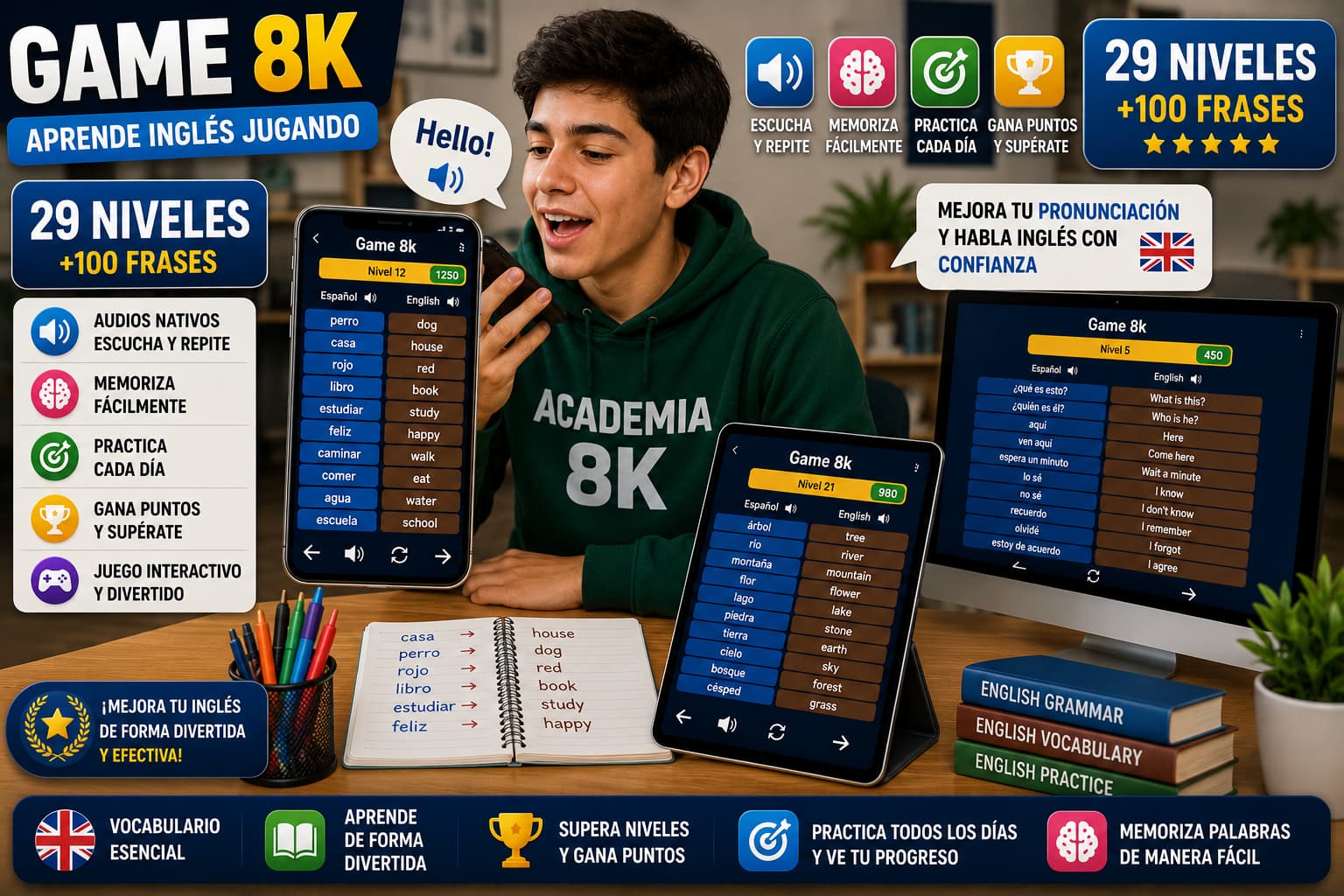 Academia 8k Curso de ingles en Pasto