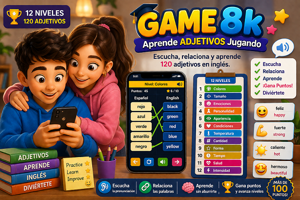 Game 8k. Adjetivos