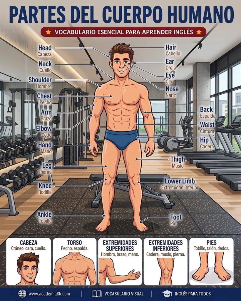 Partes del cuerpo humano en Ingles