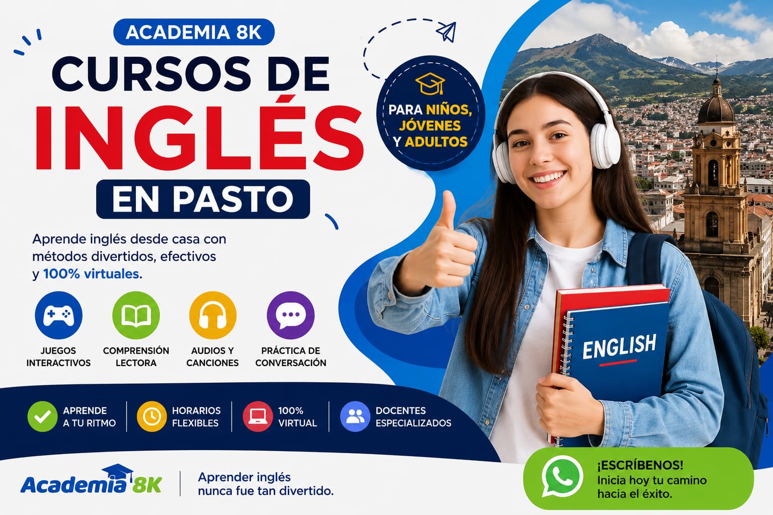 Cursos de ingles en Pasto Cursos de Inglés en Pasto Inglés para niños en Pasto Inglés para adultos en Pasto Clases de inglés virtual en Pasto Cómo aprender inglés desde casa Aprender inglés jugando Comprensión lectora en inglés Juegos educativos para aprender inglés Inglés para conseguir empleo Academia de inglés en Pasto